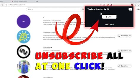 youtube unsubscribe all channels extension